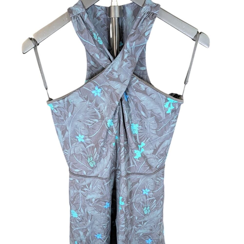Greyson Halter Golf Dress Blue Floral Stretch Athletic Small